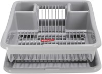 Curver escurreplatos con bandeja gris claro - escurreplatos plástico 29x39x10,5 cm-3