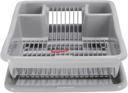 Curver escurreplatos con bandeja gris claro - escurreplatos plástico 29x39x10,5 cm-3