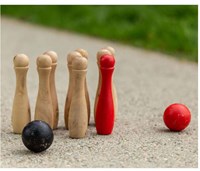 Outdoor Play - Bolos - juguete de exterior de madera - FSC - con bolsa-2