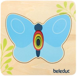 Beleduc puzzle de madera mariposa juguete educativo colorido