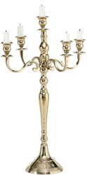 Boltze Home candelabro oro clásico centro de mesa 5 velas 63cm