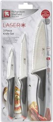Juego de cuchillos acero inoxidable set cocina 3 piezas plata ergonómico lavavajillas