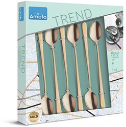 Amefa cucharas latte oro Austin set de 6 - cubertería oro mate