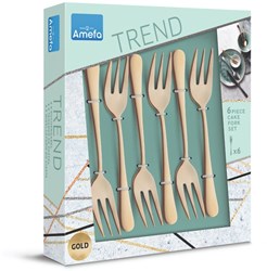 Amefa tenedores para pastel oro Austin vintage 6 piezas cubertería lujo