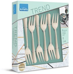 Amefa tenedores para pastel champagne 6 piezas - set elegante de postre