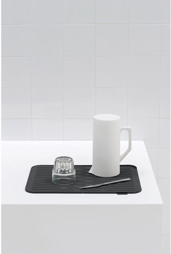 Brabantia alfombrilla escurridora silicona - Dark Grey - alfombrilla cocina antideslizante-3