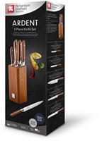 Amefa bloque de cuchillos cocina 5 piezas fresno carbonizado marrón