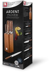 Amefa bloque de cuchillos cocina 5 piezas fresno carbonizado marrón