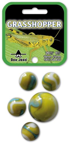 Don Juan canicas set Grasshopper 21 piezas juguete de vidrio