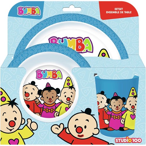 Studio 100 vajilla infantil set de comida Bumba con plato, cuenco y vaso