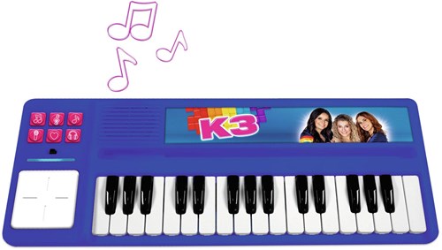 Piano de juguete K3 con pad de batería y entrada para auriculares - azul-3