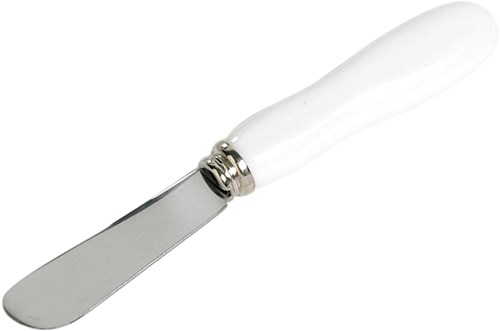 Set cuchillos para mantequilla porcelana blanca - 6 piezas - cubertería acero inoxidable