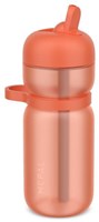 Botella deportiva Mepal 600ml melocotón naranja con asa y pajita