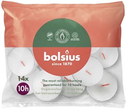 Bolsius maxi-lights velas blancas 10 horas 14 unidades ambiente