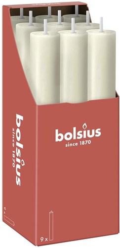 Bolsius vela de mesa XL rústica marfil 23 cm 9 unidades cera vegana