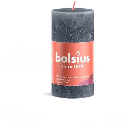 Bolsius vela rústica azul - vela decorativa cera vegana 10cm