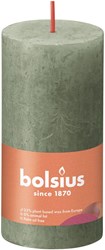 Bolsius vela rústica de pilar verde oliva 10 cm cera vegana decoración
