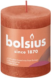 Bolsius vela rústica naranja 8x6,8 cm - vela de larga duración