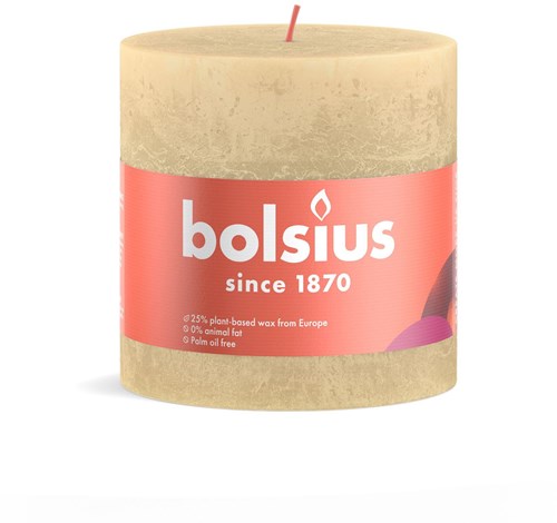 Bolsius vela rústica beige 10x10cm vela decorativa ambiente