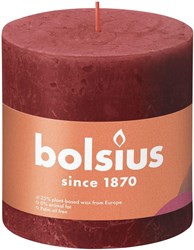 Bolsius vela pilar rústica roja 10 cm - decoración cálida para el hogar