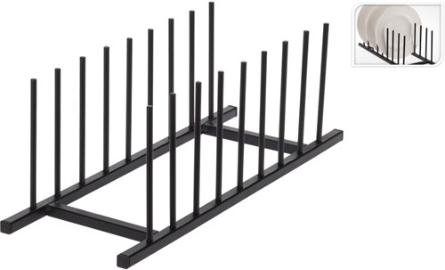 Soporte para platos metal negro escurreplatos 34x12 cm accesorio cocina