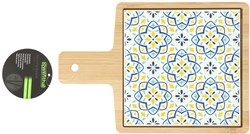 Bandeja de servir bambú cerámica multicolor - tabla elegante cocina