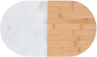 Bandeja de servir ovalada marrón mármol bambú 37x22 cm accesorio de mesa-2