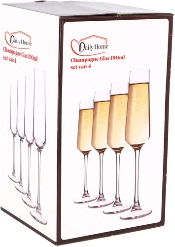 Daily Home copas de champán - set de 4 vasos elegantes