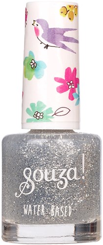 Souza for Kids esmalte de uñas transparente con purpurina plateada - esmalte infantil