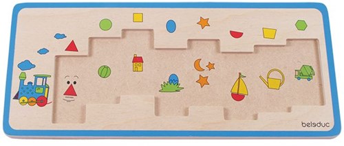 Beleduc puzzle tren de madera juguete educativo de asociación para niños-3