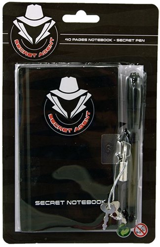 Johntoy Secret Agent diario con bolígrafo invisible y candado - cuaderno para niños-2