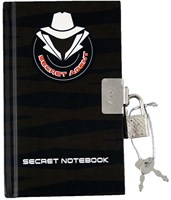 Johntoy Secret Agent diario con bolígrafo invisible y candado - cuaderno para niños