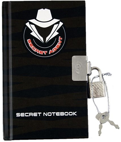 Johntoy Secret Agent diario con bolígrafo invisible y candado - cuaderno para niños