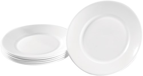 Eduplay plato desayuno vidrio blanco set de 6 - vajilla infantil