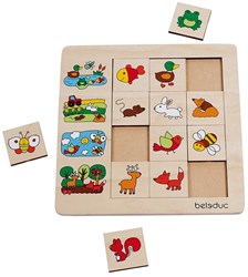Beleduc puzzle de madera animales y entornos 12 piezas