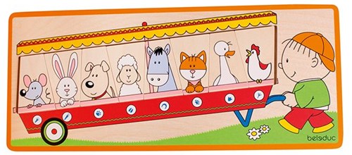 Beleduc puzzle de madera animales jóvenes - juguete educativo-2