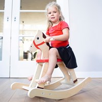 New Classic Toys caballo balancín madera - natural - juguete balancín niños-2