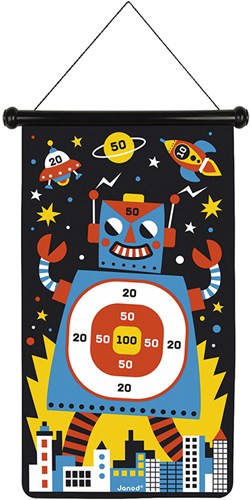 Janod Juego de dardos magnéticos - Robots - Doble cara para niños