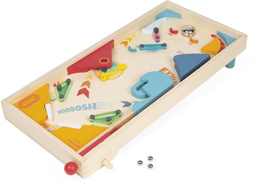 Janod Pinball de Madera - Juego Retro para Niños-3