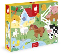 Janod puzzle sensorial granja - juguete sensorial de cartón 20 piezas