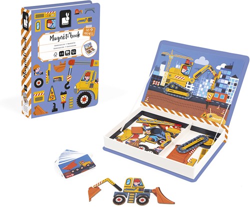 Janod juguete magnético - Magnetibook construcción libro magnético set de juego-2