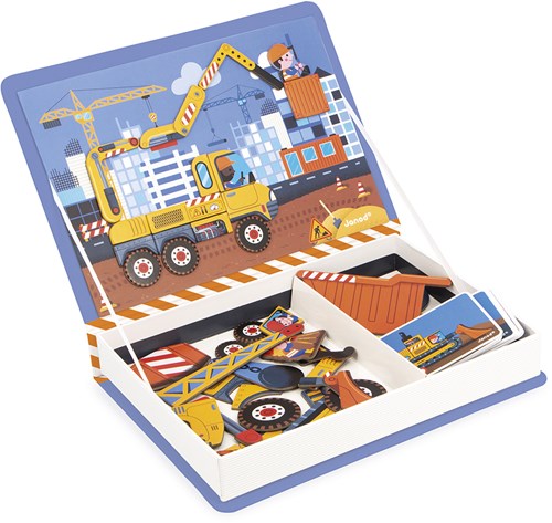 Janod juguete magnético - Magnetibook construcción libro magnético set de juego-3