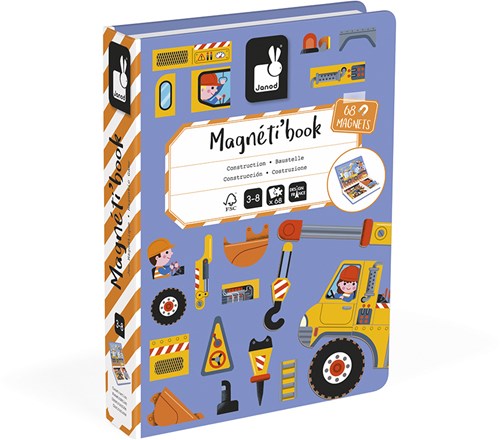 Janod juguete magnético - Magnetibook construcción libro magnético set de juego