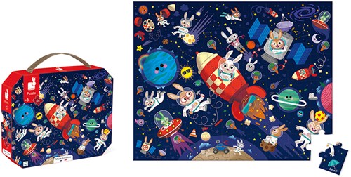 Janod puzzle cohete - rompecabezas de cartón 54 piezas - aventura espacial-2
