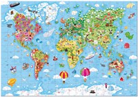 Janod puzzle mapa del mundo - Gigante 300 piezas juguete educativo-2