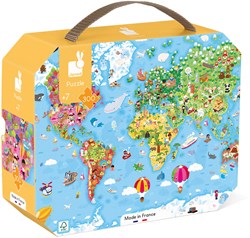 Janod puzzle mapa del mundo - Gigante 300 piezas juguete educativo