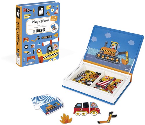 Janod Magnetibook - Vehículos Libro Magnético Set de Juego 50 Imanes-2