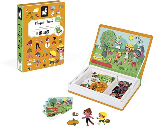 Janod libro magnético juguete 4 estaciones - juego educativo magnético-2