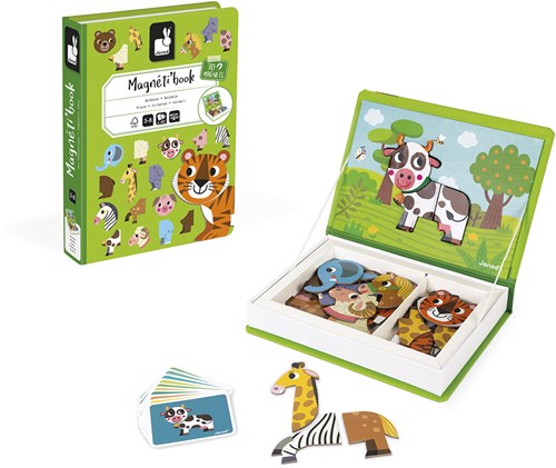 Janod Magnetibook - Libro Magnético Educativo de Animales con 30 Imanes-2