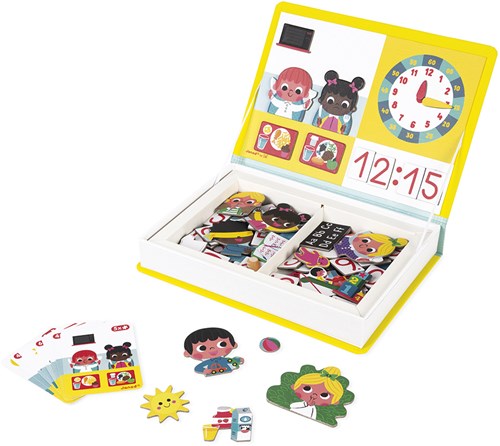 Janod Magnetibook - Aprender la hora - Juego educativo magnético para niños
